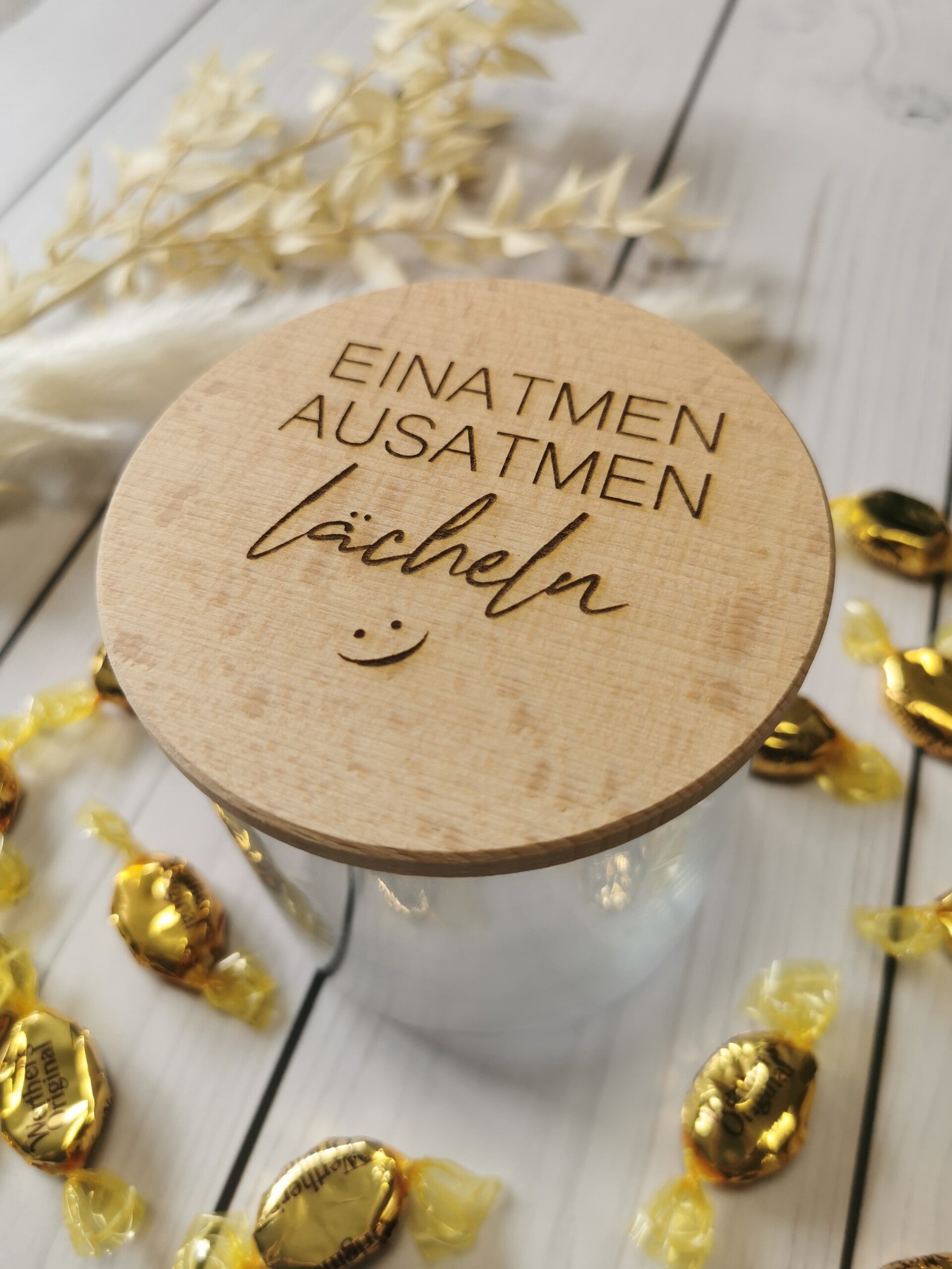 Vorratsglas "Einatmen ausatmen"