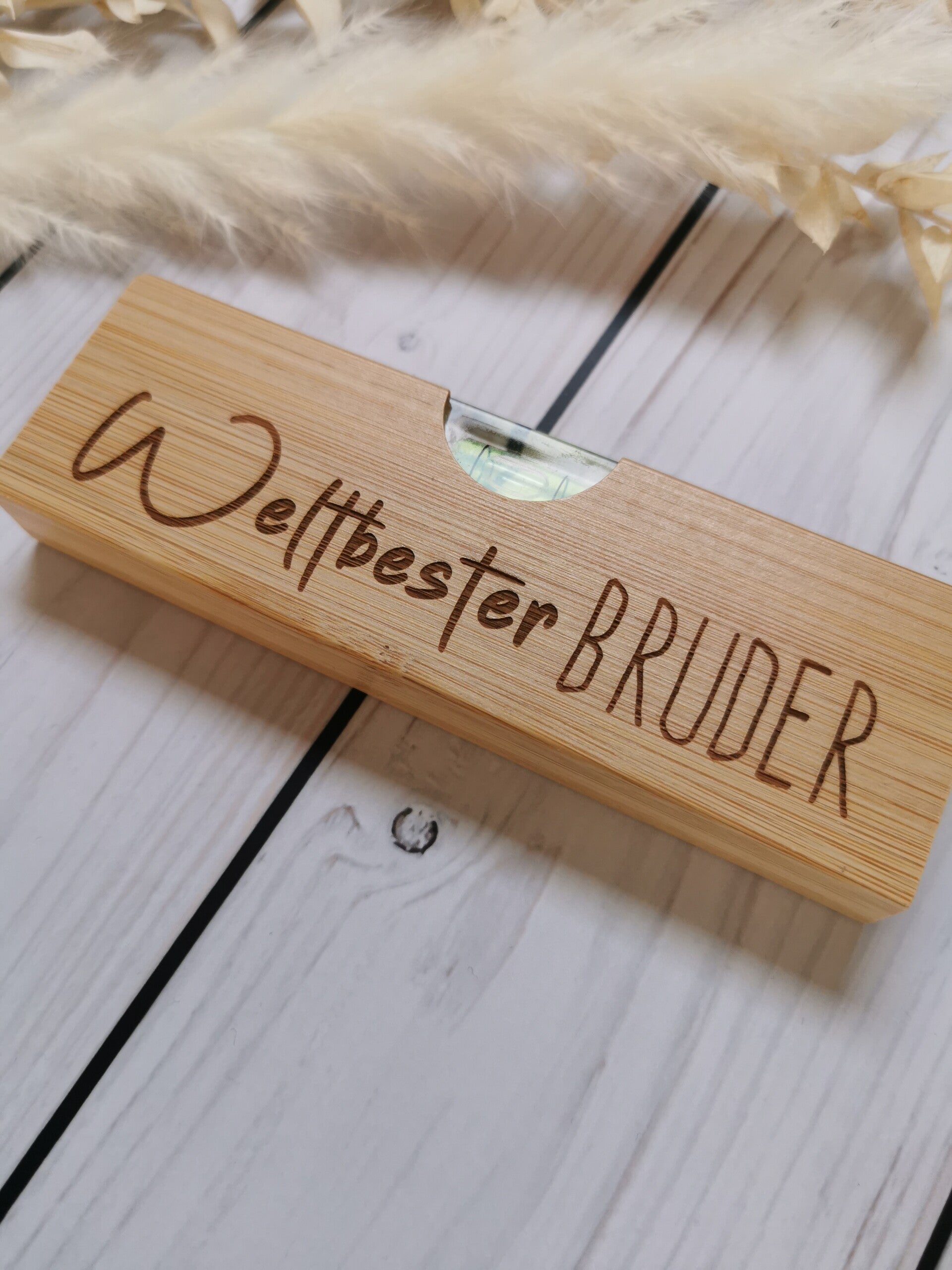Flaschenöffner mit Wasserwaage "Weltbester Bruder"