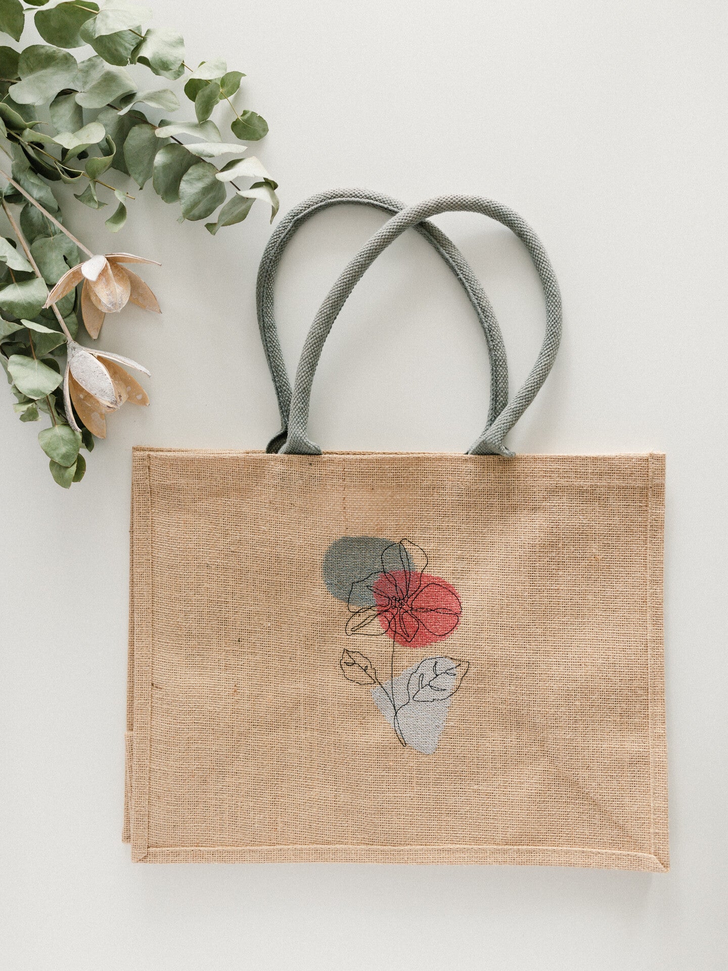 Jute-Tasche "abstract plants 3"