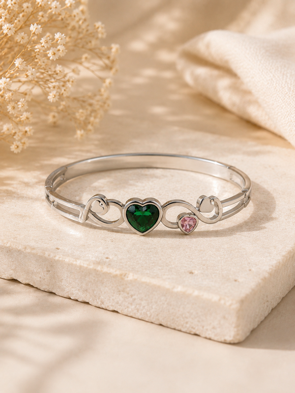 Silver Love Bloom Bangle