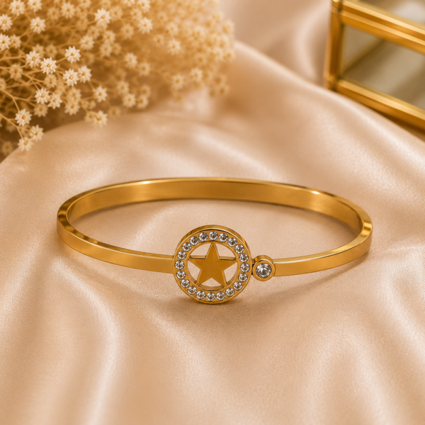 Golden Star Crystal Bangle