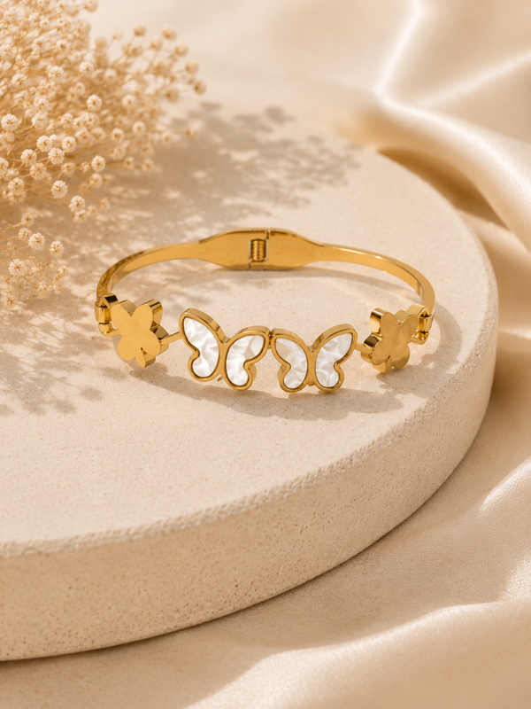 Golden Butterfly Bloom Bangle