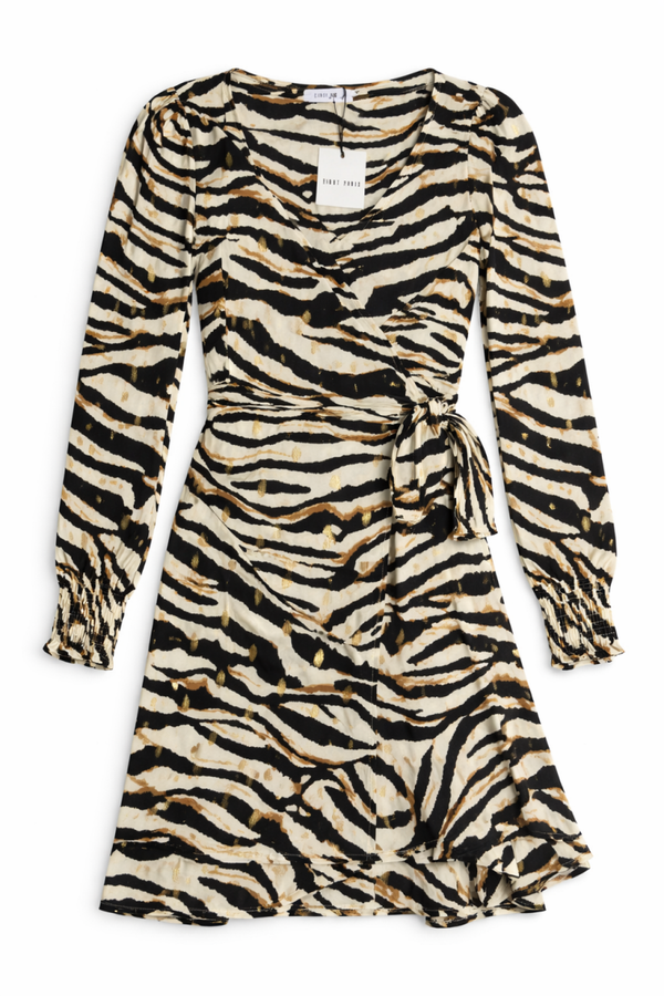 Zebra Dress Beige