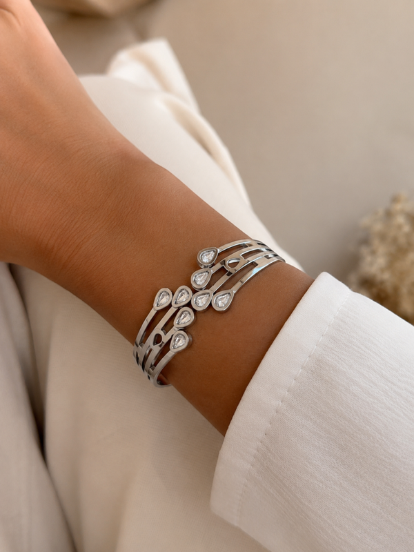 Silver Tear Bangle