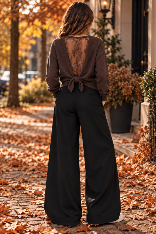Noëlle Lace Sweater Choco