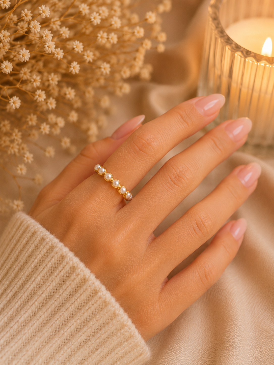 Golden Pearl Ring
