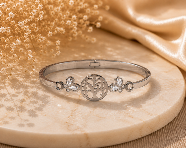 Silver Tree of Life Bangle