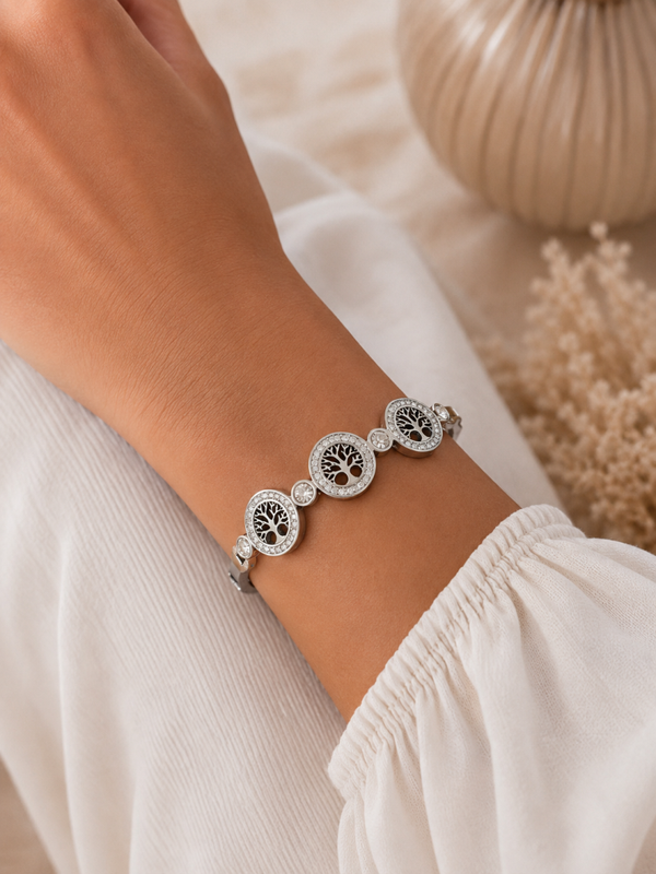 Silver Sparkle Tree Bangle