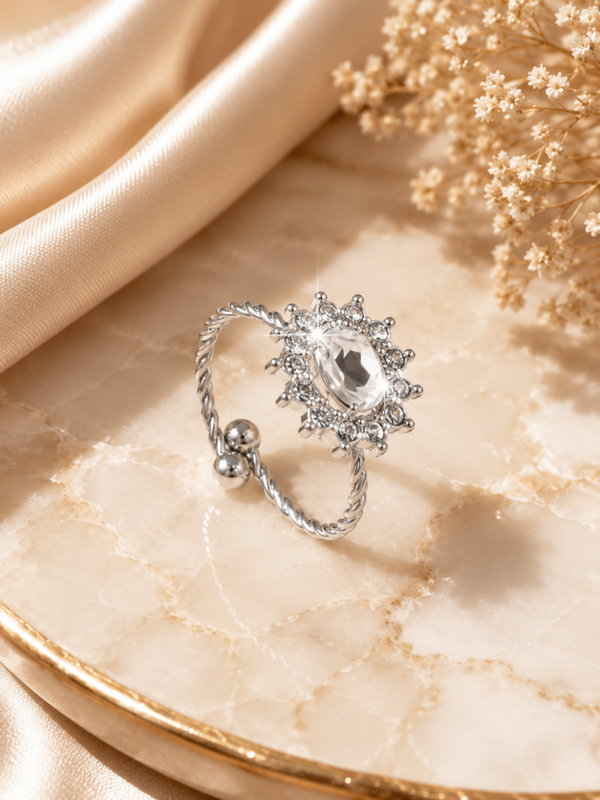 Luxe Halo Ring Silver