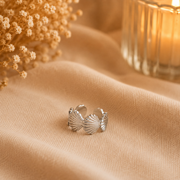 Silver Shell Duo Ring