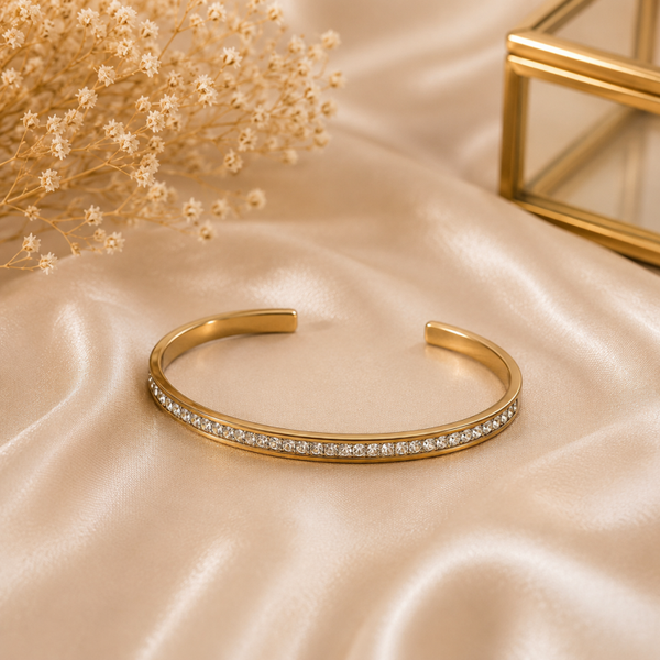 Golden Crystal Cuff Bangle