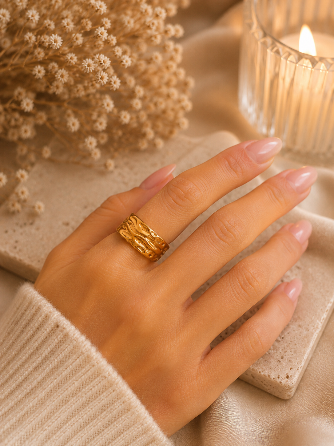 Golden Waves Ring
