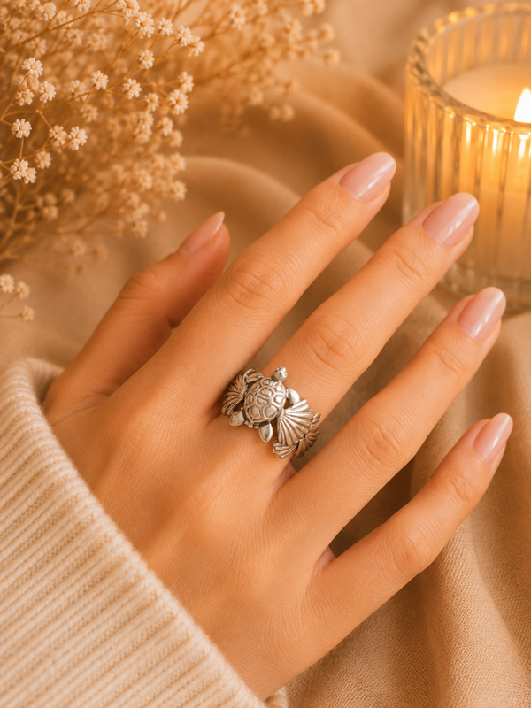 Silver Sea Turtle Ring