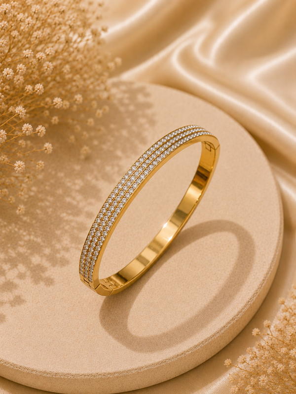 Golden Luxe Crystal Bangle