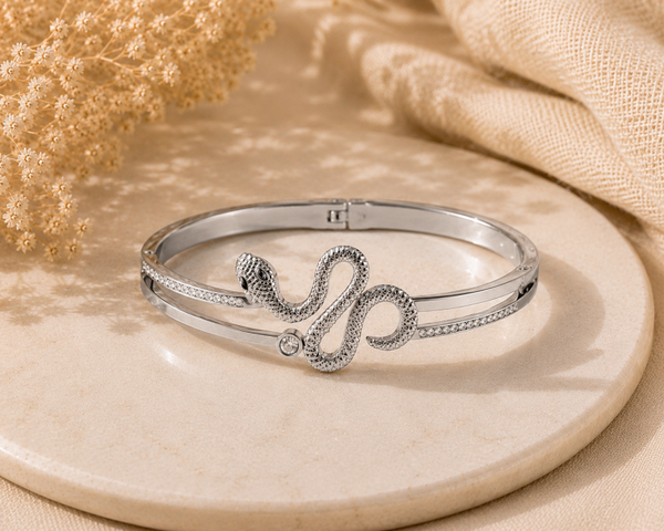 Silver Serpent Bangle