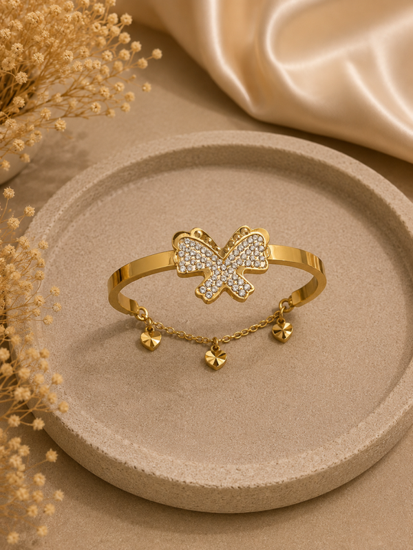 Golden Butterfly Charm Bangle