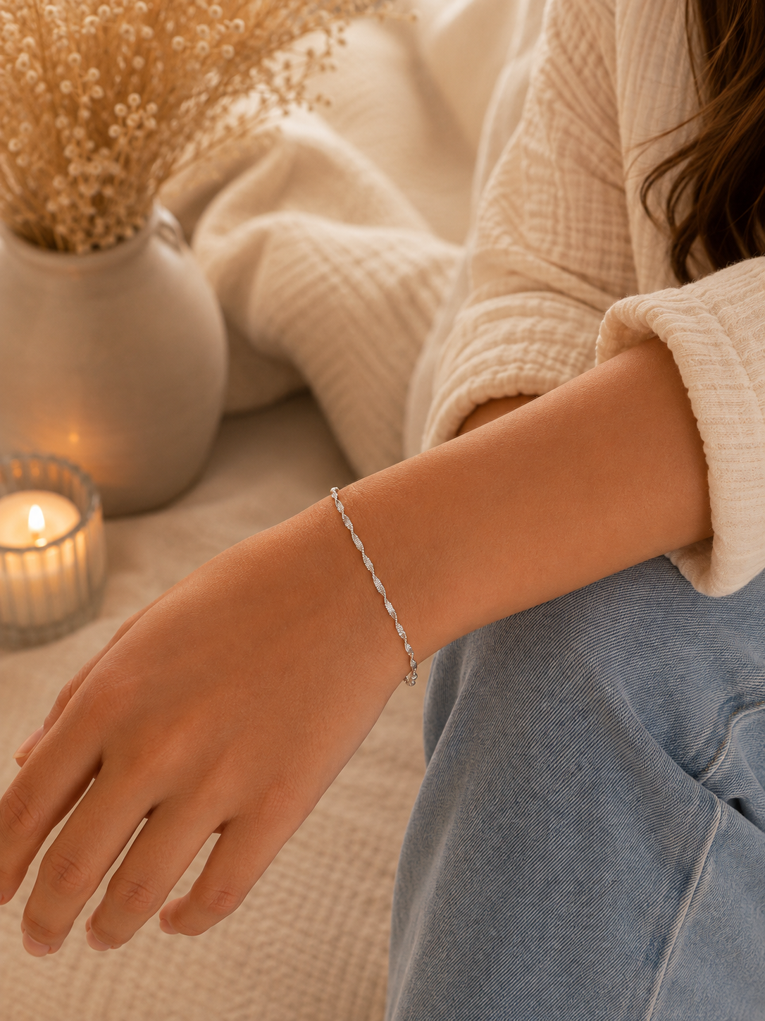 Twisted Shine Bracelet Silver