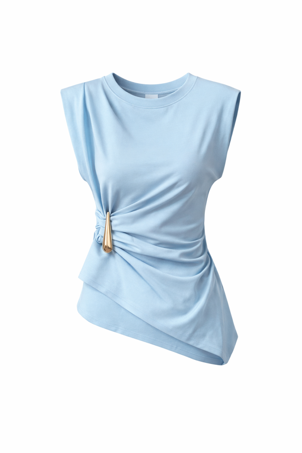 Top Chic Satin Blauw