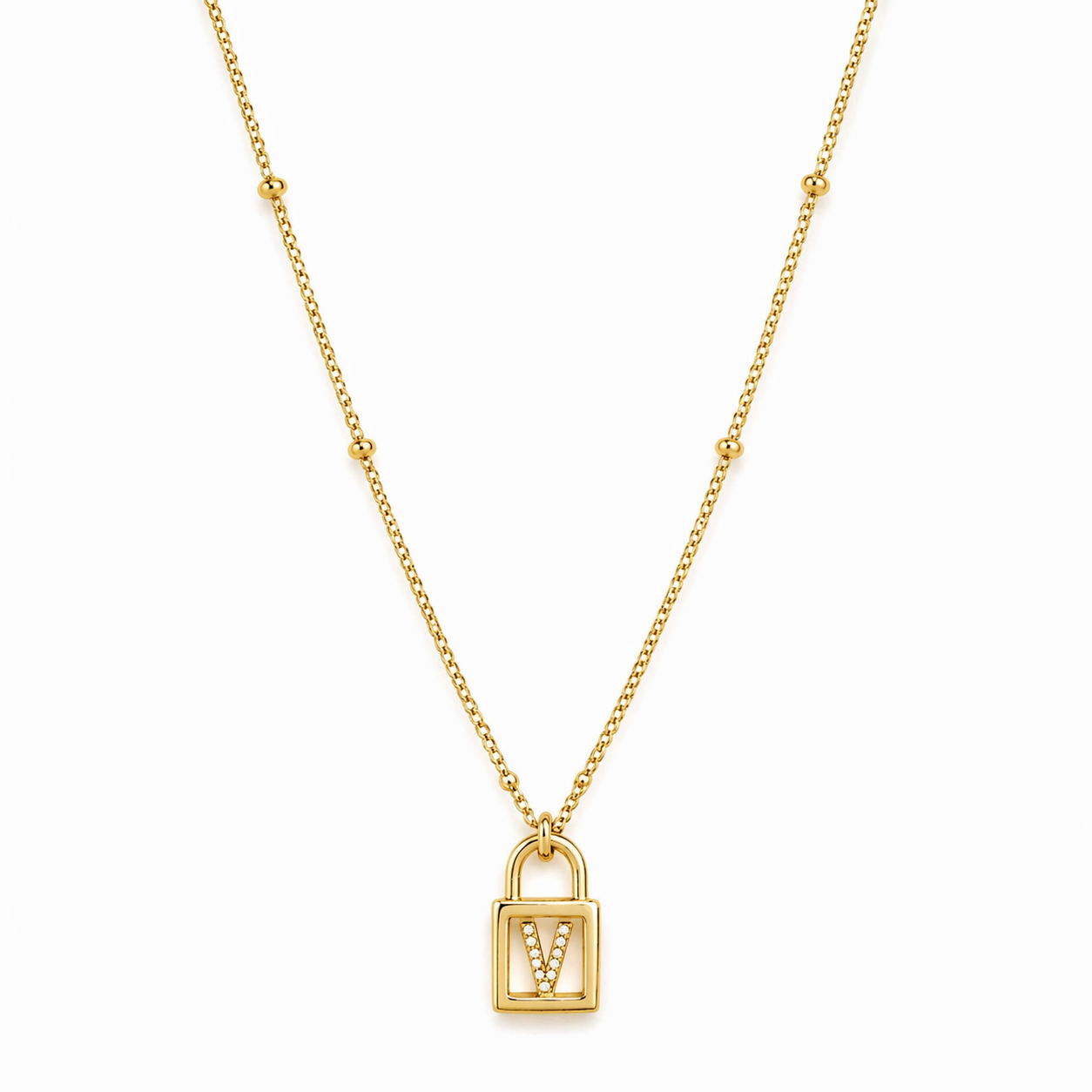 Charm Lock Ketting Goud