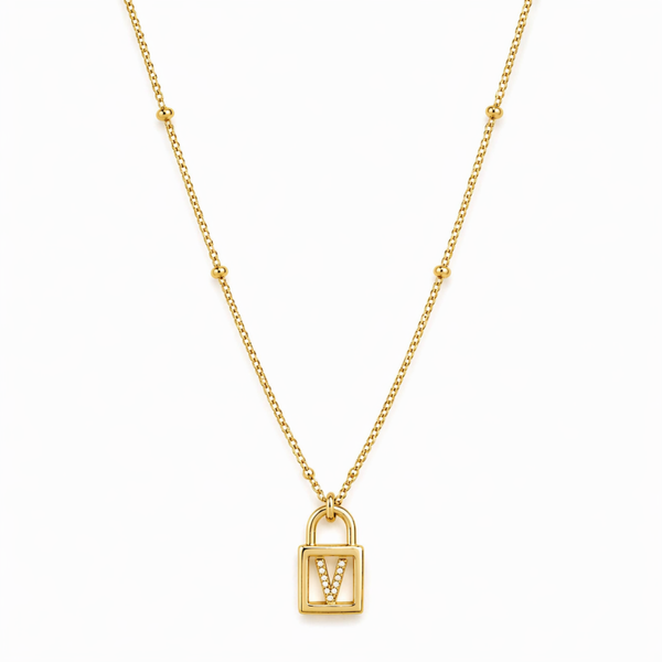 Charm Lock Ketting Goud