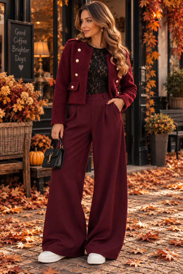 Rosie Teddy Jacket Bordeaux