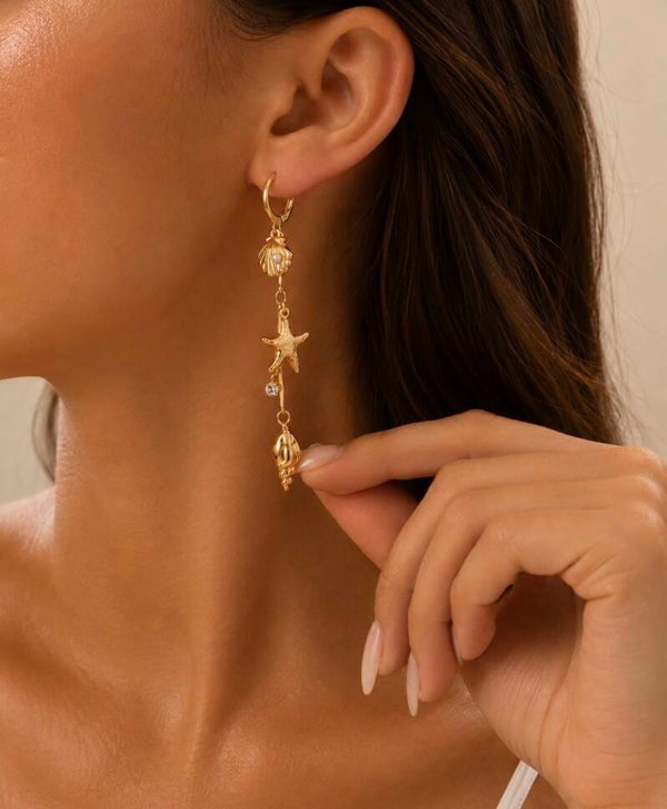 Golden Ocean Star Earrings