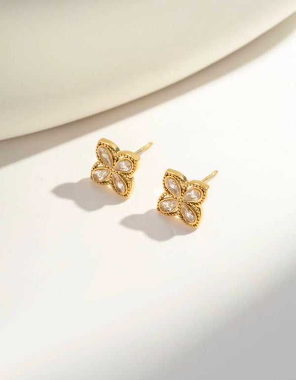 Golden Clover Stud Oorbellen