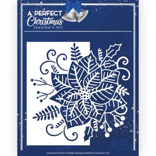 JAD10157 A Perfect Christmas - Poinsettia Flower Edge