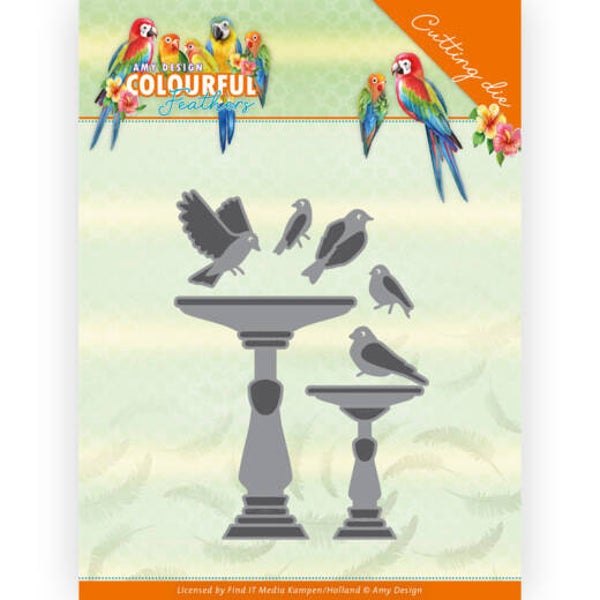 ADD10261 Colourful Feathers - Birdbath