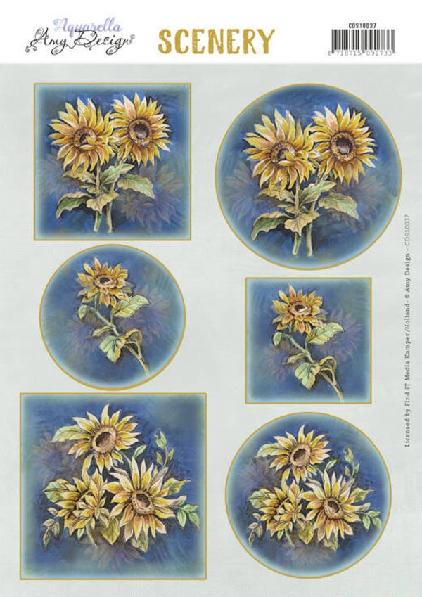 CDS10037 Amy Design - Aquarella - Sunflowers