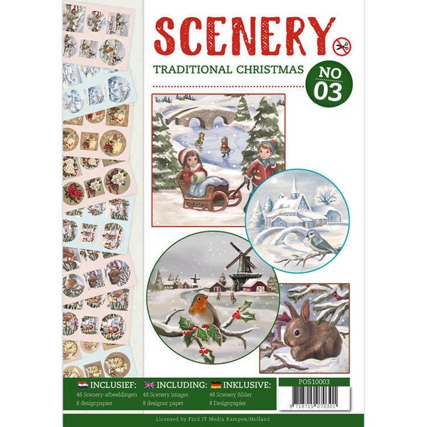 POS10003 Traditional Christmas - Push Out boek Scenery 3