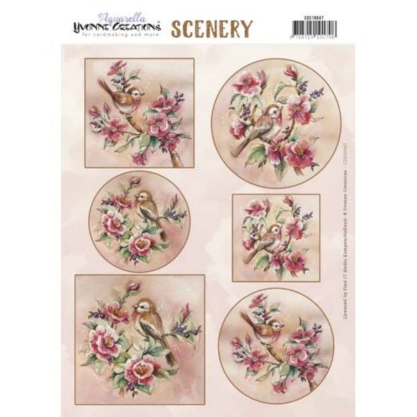 CDS10047 Yvonne Creations - Aquarella - Christmas Miracle - Antique Flowers