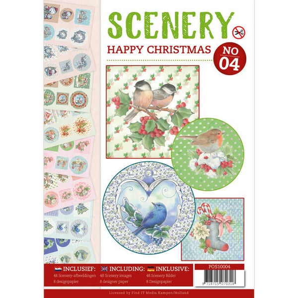 POS10004 Happy Christmas - Push Out boek Scenery 4