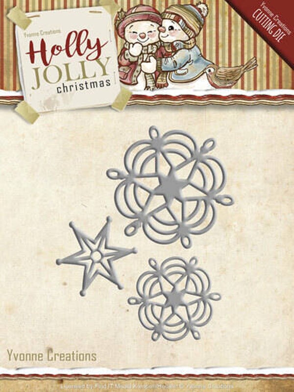 YCD10073 Yvonne Creations - Holly Jolly - Snowflake and Star