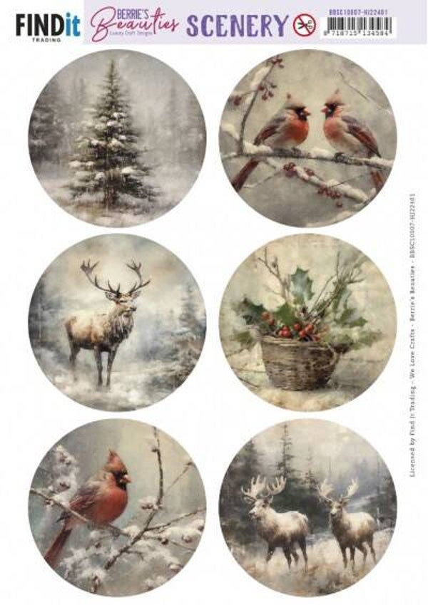 BBSC10007 Berries Beauties - Vintage Christmas Round