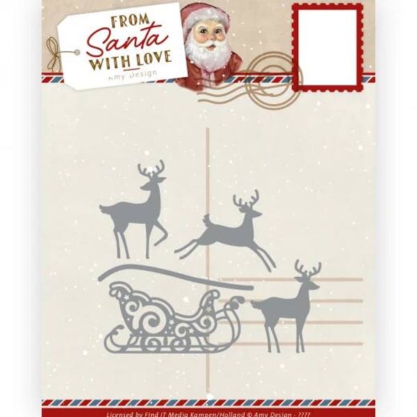 ADD10281 From Santa with love - Reindeer with Sleigh