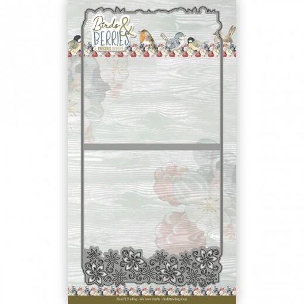 CDCD10118 Precious Marieke - Birds and Berries - Frame Card Flower Border 4K