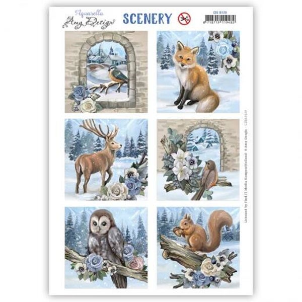 CDS10129 Amy Design - Whispers of Winter - Winter Birds - Square