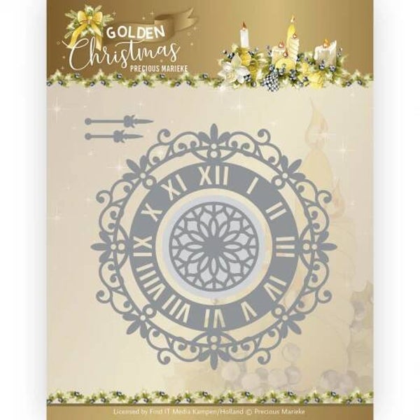 PM10240 Golden Christmas - Wall Clock