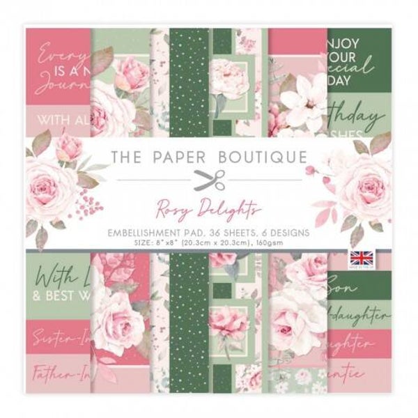 PB1739 Rosy Deligths 8x8 Embellishments Pad