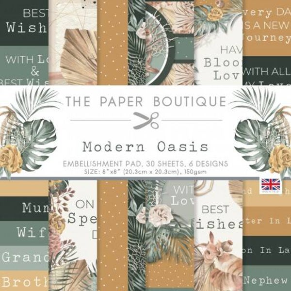 PB2002 Modern Oasis 8x8 Embellishments Pad
