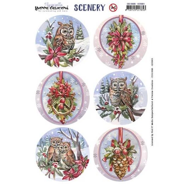 CDS10088 Aquarella - Christmas Miracle - Owl Round