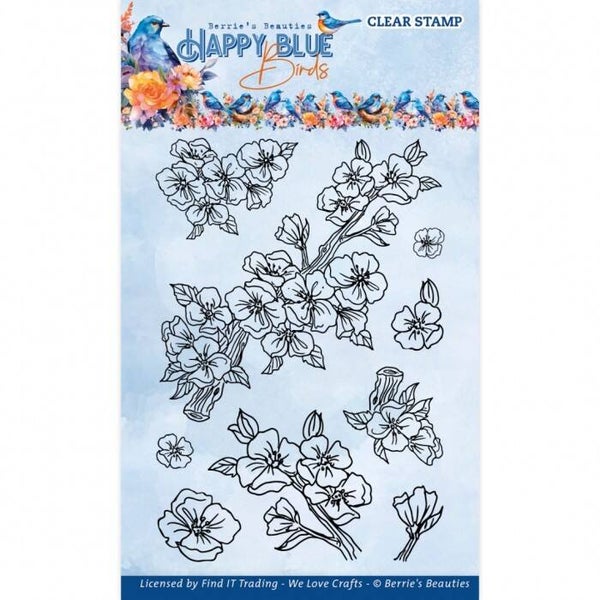 BBCS10002 Happy Blue Birds - Floral Branch