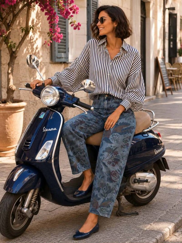 Blouse streep Blauw