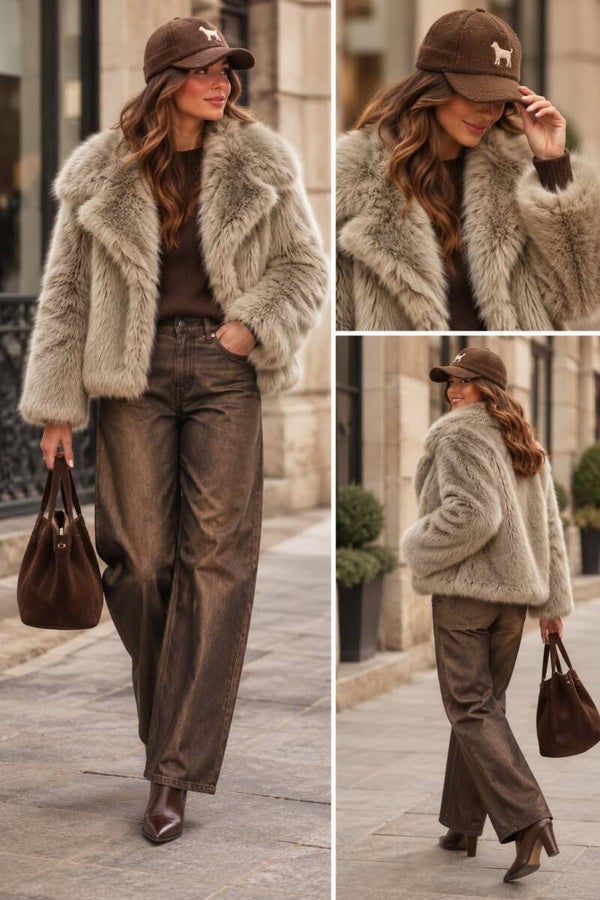 Mantel pels taupe