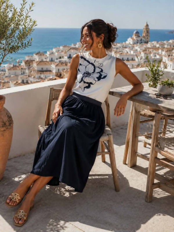 Rok donkerblauw