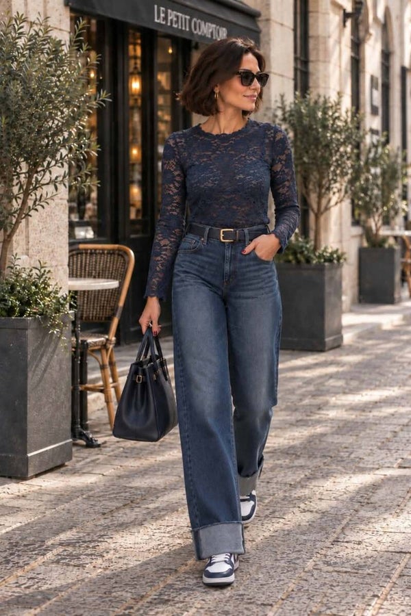 Top kant blauw