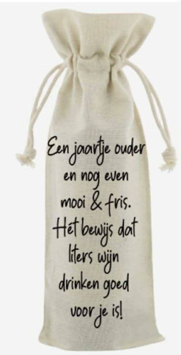 Jutte wijnfles zak