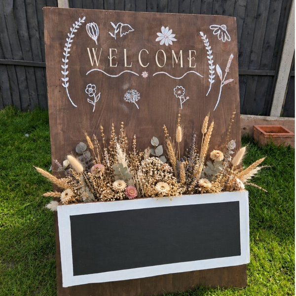 Flower Box Welcome Board