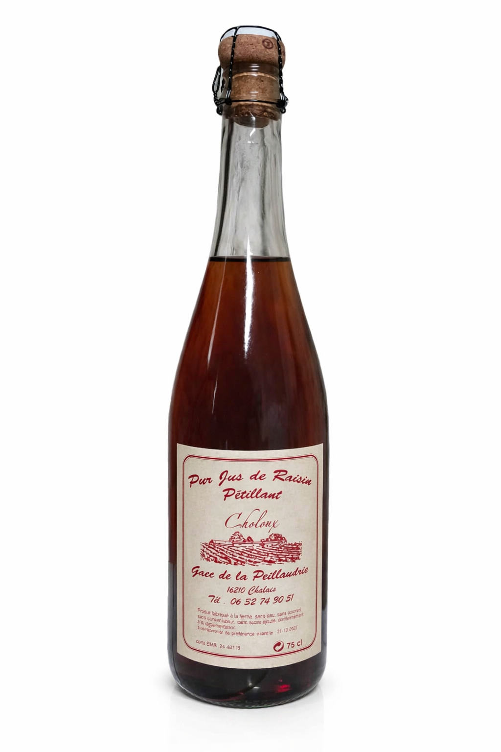 jus de raisin pétillant, pur jus, jus artisanal, raisin choloux, naturel,